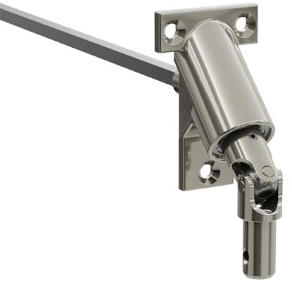 DIWARO.® | Rolladen Gelenklager G085, 90 Grad Umlenkung, Grundplatte 42 x 68 mm mit 3 Befestigungslöcher, Kurbelzapfen Anschluss 11,9 mm, Antrieb zum Rolladengetriebe 6 mm Vierkant.