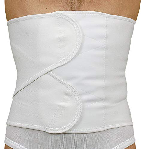 MANIFATTURA BERNINA Sana 55101 (Größe 6) - Postoperative verstellbar Rückenstützgürtel Bauchstütze mit doppelten Klettverschluss und Stützstreben Höhe 28 cm