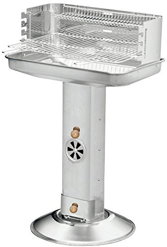 Säulengrill FamilyStar 58,5x38,5x90cm Edelstahl Holzkohlegrill