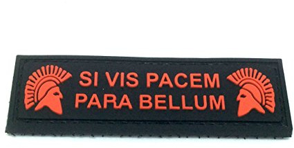 Patch Nation SI Vis Pacem para Bellum PVC Airsoft Paintball Klett Emblem Abzeichen (Schwarz)