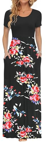 AUSELILY Maxi Dress for Women - Summer Casual Long Dresses for Ladies with Pockets