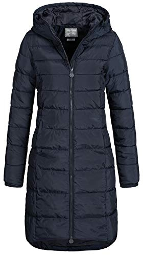Eight 2 Nine Damen Steppmantel LETN-039 Lange Stepp-Jacke mit Kapuze