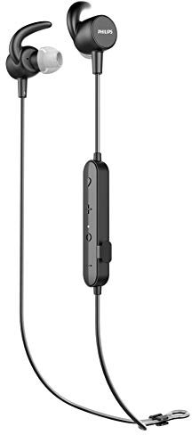Philips In Ear SN503BK/00 Cuffie Auricolari Sport, Cardiofrequenzimetro Integrato, Bluetooth, 6 Ore Durata della Batteria, Funzione di Ricarica Rapida, IPX5 Resistenti all'Acqua e al Sudore, Nero