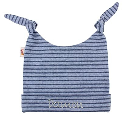 Babymütze/Zipfelmütze DELUXE mit Namen personalisiert * Campan Vintage jeansblau