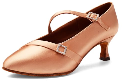 AOQUNFS Latinamerikanska dansskor för kvinnor standard salsa tango bachata vals balsal dansskor, WP1009, Wp1009 Beige 2 63,5 cm klack, 38 EU