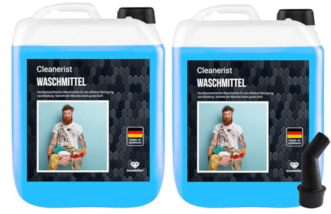 Cleanerist – färgtvättmedel flytande för 700 tvättar, färgtvätt – 2 x 10 l flytande tvättmedel koncentrat för färgglad och mörk tvätt – XXL tvättmedel med fräsch doft för 20–95 °C, istället för pods