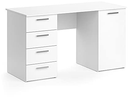 Vicco Schreibtisch Nico, Arbeitstisch für das Büro, Weiß, 137 x 60 cm