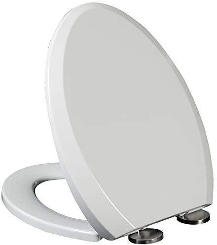 XQHD Abattant WC avec Reducteur Integre Réduction du Bruit Lunette De Toilette avec Frein De Chute avec Familial Siège Matériau D'urée Formaldéhyde pour Adultes Salle De Bain