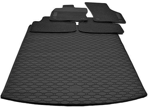 Mattenprofis Gummi+Kofferraum Set schwarz passend für VW Golf 7 VII Variant | Baujahr von 2013 bis 2020, Farbe schwarz, wasserundurchlässig, Automatten, Autofußmatten