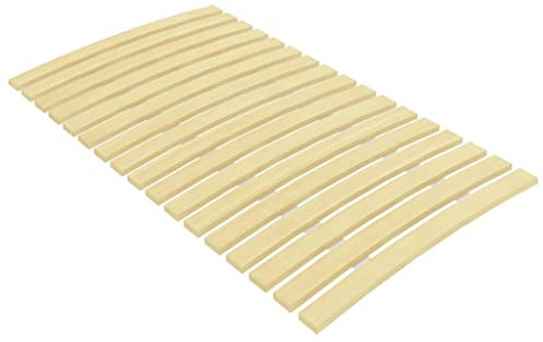 vidaXL Pappelholz Massivholz Bettlattenrost Ersatz mit 17 Latten Zusammenklappbar Rolllattenrost Rollrost Bettrost Holzlatten Latten Rost 70x200cm