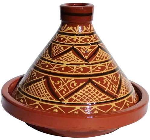 Casa Moro MT7071 Tajine Agadir marocain Ø 34 cm émaillé | Cuisiner jusqu'à 6 personnes | Qualité supérieure | Pot en argile de Marrakech