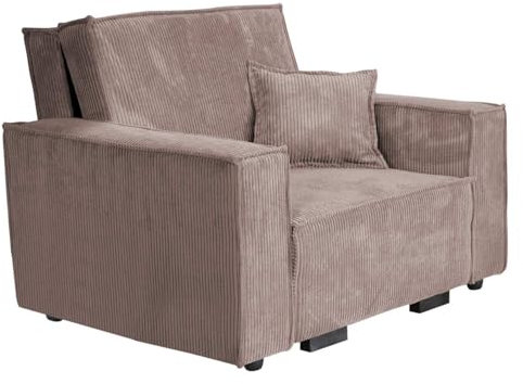 Mirjan24 Sofa Viva Star Cord I mit Schlaffunktion, einsitzer Polstersofa mit Bettkasten, Schlafsofa, Bettsofa inkl. Kissen, Wohnlandschaft, Farbauswahl (Poso 145)