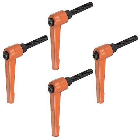 QUARKZMAN 4uds Ajustable Sujeción Palanca Manijas M6 x 30mm Macho Rosca Perno Perillas Giratorio Tornillo Bloqueo Rápida Liberación Trinquete Pulsador Botón Manija, Naranja