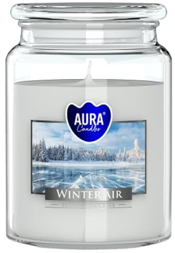 BISPOL große Duftkerze im Glas mit Deckel 100h, Duft: WINTER AIR