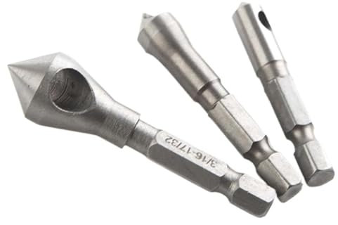 3 Stücke Stahl Senker Entgraten Bohrer Kegel Lochschneider Stahl Aluminium Senkkopf Anfaswerkzeuge Metall Bohrer Kit