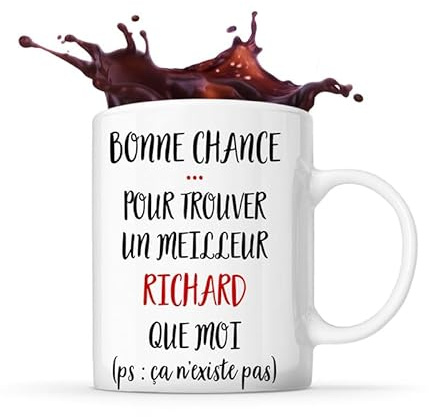 Planetee Tasse Richard ça n'existe pas homme | Idée Mug Cadeau Prénom Surnom Nom de Famille Anniversaire Noël