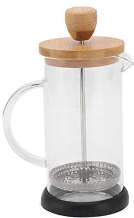 ANKROYU Cafetera De Prensa Francesa, Cafetera Manual, Tetera A Presión Con Tapa De Madera, Prensa De Café Francesa Para Café Filtrado, Té Suelto, Espuma De Leche(A)