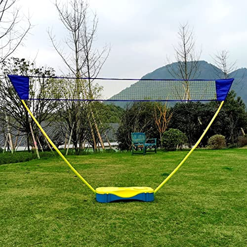 Badmintonnetz mit Ständer, tragbares Tennisnetz-Set für den Außenbereich, Hinterhof, Gras, Auffahrt, Spielplatz, Strand, freistehender Badminton-Volleyballplatz, 149,9 cm hoch