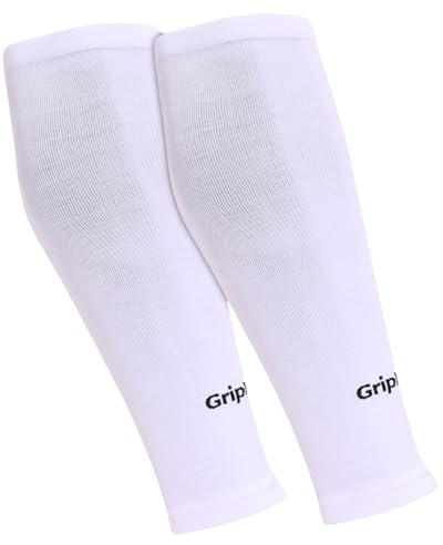 GripNin9 Stutzen ohne Socken Fußball Herren Kinder Einheitsgröße weiß