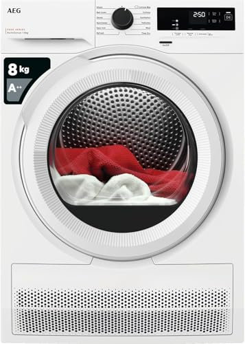 AEG 5000 Series Heat Pump Tumble Dryer 8kg TXH508A4R, 8kg Load, Freestanding, Anticrease, Delay Start, Cotton and Delicate Programmes, Reversible door, Interior light, Class A, White