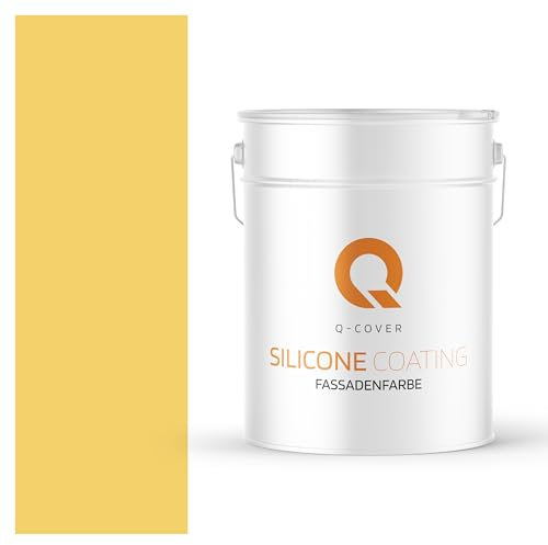 Q-COVER Fassadenfarbe 10 L Zitronengelb Silikonharz Fassadenfarbe Außen Wandfarbe Wetterfest