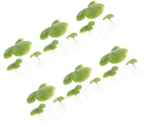 WOONEKY 6Er Set Künstliche Wasserlinsen Simulierte Schwimmende Entengrütze Aus Kunststoff Aquarium Dekoration Für Fischbecken Teich Glasbecken Foto Requisiten