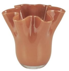 IB Laursen [W0725] Vase Glas gefalteter Rand UNIKA mundgeblasen Poppy Design und Gewicht variieren