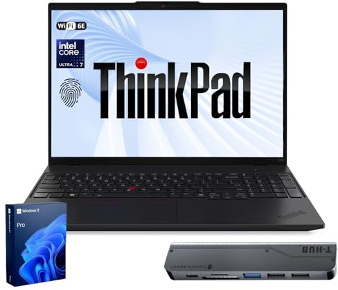 Lenovo ThinkPad T16 Business Notebook (16 Zoll FHD+ Display, Intel Core i5-1335U, 16GB RAM, 512GB SSD, Tastatur mit Hintergrundbeleuchtung, Fingerabdruckscanner, RJ-45, Wi-Fi 6,