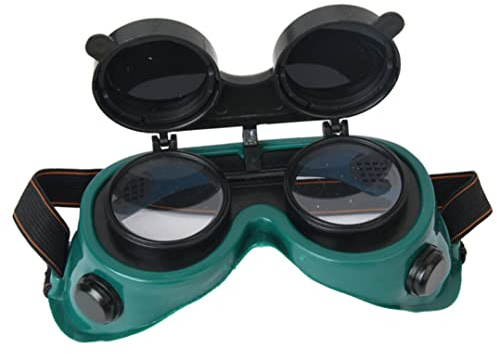 SMELEYOU Gafas de soldadura frontales abatibles, lentes de seguridad para soldar, soplar, soldar y cortar metal, color verde
