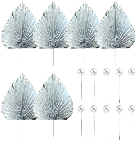 6 Pezzi Di Inserti A Ventaglio E 10 Pezzi Di Inserti A Sfera In Argento, Inserti Per Decorazione Di Torte, Accessori Per La Cottura Di Torte, Materiali Per Torte Fai-Da-Te Fatti A Mano