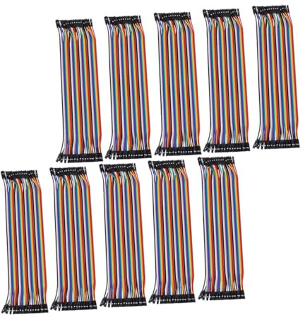 Angoily 10pcs 40p Female to Female Jumper Ribbon Wire 20cm Breadboard Cable for Electronic Prototyping and Solder Circuit Testing