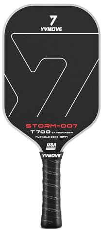 YVmove Pickleball Paddle with T700 Raw Carbon Fiber Surface & 16mm STR-Core Power Polymer Core, Premium Pickle Ball Racket Designed for Ultimate Spin & Consistency, USAPA Approved Storm 007