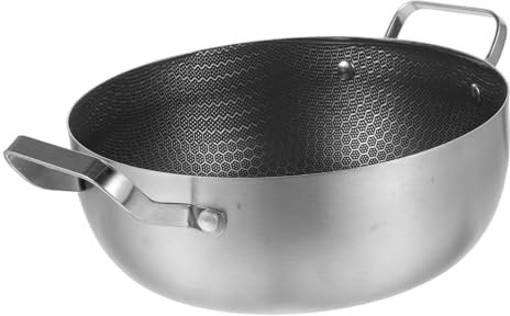 GALPADA Padella Piccola Antiaderente per Uova Padella per Frittata in Acciaio Inossidabile Fondo Piatto Struttura a Nido per Cottura Uniforme e Facile Pulizia Doppio Manico per Versamento