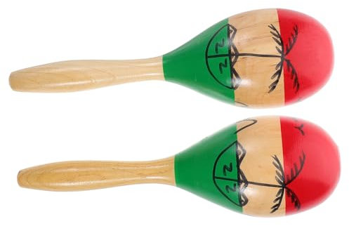 Supvox 2 Stück Holz Maracas Kinder Schlaginstrumente Montessori Musikinstrumente Babyspielzeug Sicher Und Klangreich