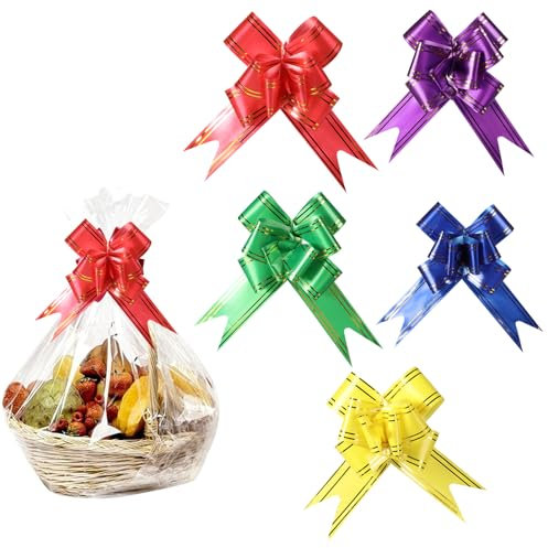 Geschenkfolie Transparent Cellophantüten Groß Geschenktüten Durchsichtiges Geschenkpapier mit Twist Krawatten Cellophane Wrap für Geschenke Körbe Blumen Kunsthandwerk Bastelkorb