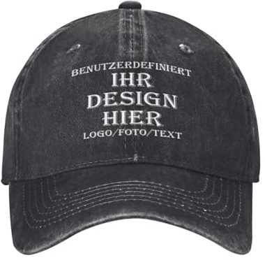 Kustima Basecap personalisiert Kappe personalisierte für Männer & Frauen |mit Foto/Logo/Text | Verstellbare Schirmmütze selbst gestalten | Mesh Cap Baseball Caps Herren Damen