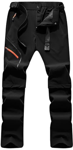 Wanderhose Herren Zip Off, Funktionshose Herren Stretch Skinny Atmungsaktiv Wasserdicht Trekkinghose Entfernbar Hose Regular Fit Arbeit Outdoorhose Freizeithose Leichte Baumwollhose Arbeitshosen