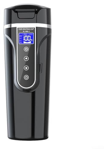 Bouilloire électrique 12 V pour voiture en acier inoxydable Capacité 500 ml Noir