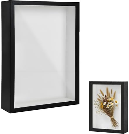 Cadre photo 3D à remplir - Cadre photo profond à remplir - Cadre 3D à remplir - Photos florales - Cadeaux de mariage - Souvenirs - Boîte d'affichage