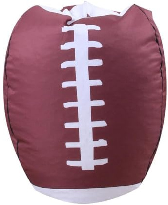 Gonetre Förvaringsbönväska Stol 18 Tum Plysch Mjuk Polyester Barn Leksaksorganisatör Beanbag Täckning med Dragkedja för Fyllda Djur Sport Bollar Rum Dekor (fotboll1)