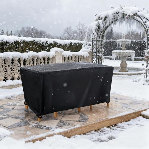 XIANGPEIFBH Garden Furniture Covers 150x80x85/LxWxH 420D Oxford Fabric Waterproof Outdoor Patio Rattan Cube Table Covers Windproof Windproof Anti-UV Rectangular Table and Chair Set for Sofa Cover