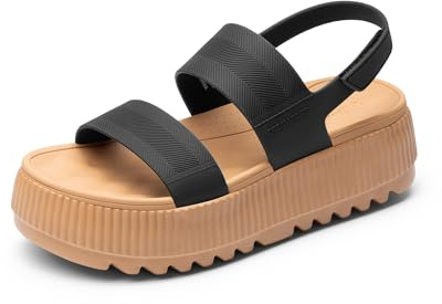 DREAM PAIRS Women's Platform Sandals Lightweight | Lightweight travel-friendly, water-resistant TPU upper, 1.69 chunky platform, contoured arch support footbed