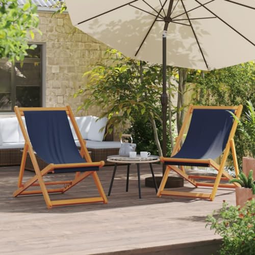 KTHLBRH Liegestuhl, Strand, Camping, Garten, faltbar, 3 Positionen, Eukalyptusholz, Polyester, wetterfest, robuste Struktur, atmungsaktiver Stoff, langlebig, Traglast 110 kg
