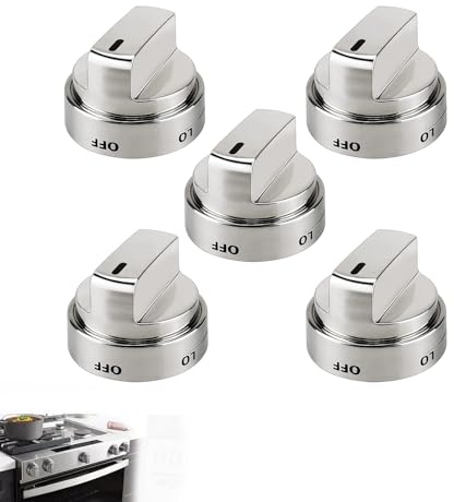 2pcs Manopole per Forno e Piano Cottura a Gas, Manopola di Controllo Universale in Metallo Argento, Ricambi per Cucina (6mm) Compatibile con Ariston, Hotpoint