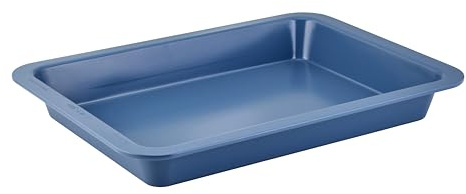 Wiltshire Colour Rush Slice Tin, Marine Blue, PFOA PTFE Free, 33cm | Robust Brownie Cake Pan, Non-Stick Coating, Rectangular Coated Baking Pie Tin, Cake Mould, Sheet Steel, Internal 33x23x4.5cm