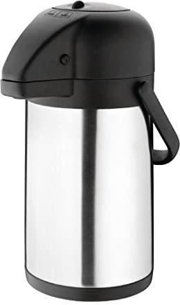 Olympia Pump Action Vacuum Airpot Stainless Steel 1.9Ltr DL163, 1.9 Litre | Push-button dispensing keeps hot and cold liquids insulated, with a breakage-resistant inner suited for busy buffets.