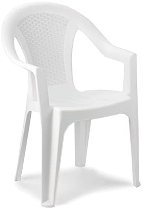 IPAE - Stuhl aus Polyrattan, niedrige Rückenlehne, weiß, Ischia