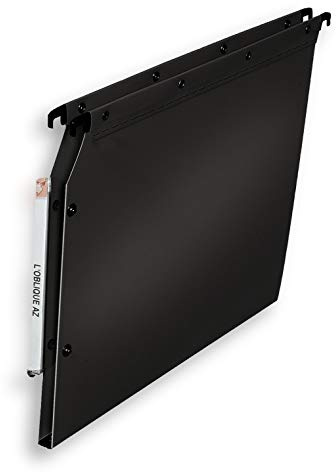 Elba Ultimate PP Hängemappen aus Polypropylen, blickdicht, für Schrank, Boden 15 mm, Schwarz, 10 Stück