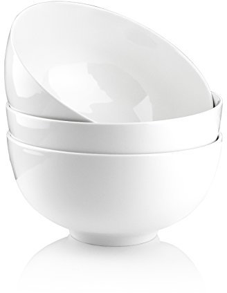 MALACASA serie Regular 3 piezas Cuencos para Ensaladas 8 1900ml Cuencos Grandes de Cocina, Porcelana