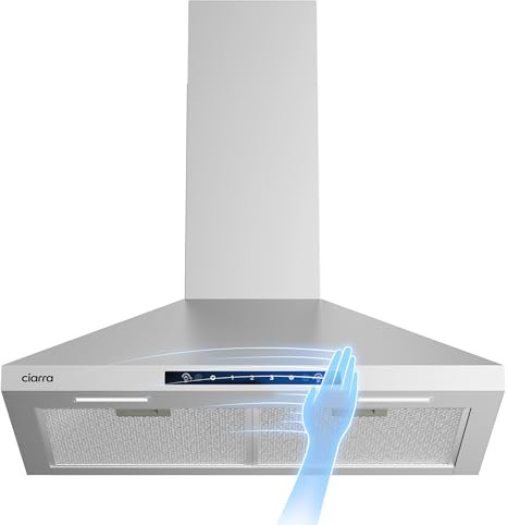 CIARRA Stainless Steel Range Hood 30 inch 650CFM Ducted/Ductless Stove Hood Vent with LED Light for Kitchen, Ducted and Ductless Convertible
